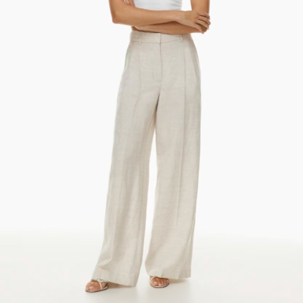 Aritzia Effortless Pant - Linen - Natural Ecru - Size 0